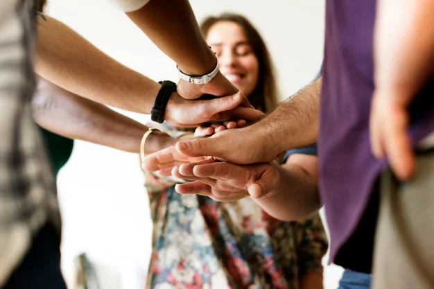 Team collaboration - hands together